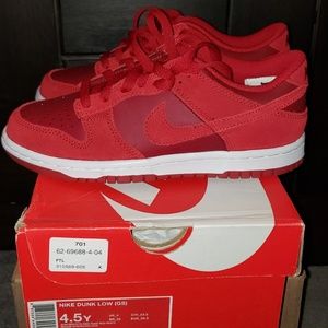 Red and white Nike dunks